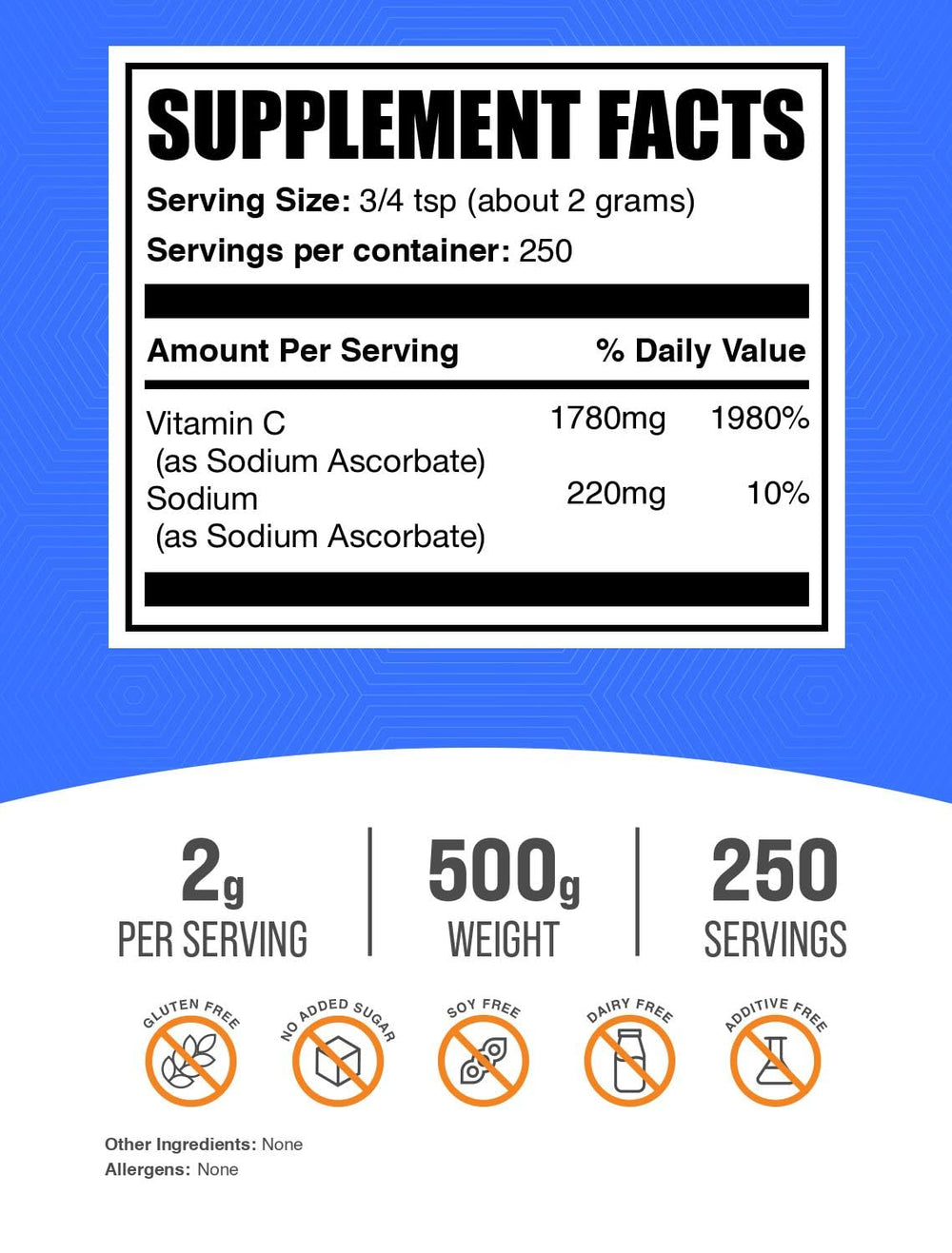 BulkSupplements polvo blanco con textura fina, ideal para mezclas y disolución rápida