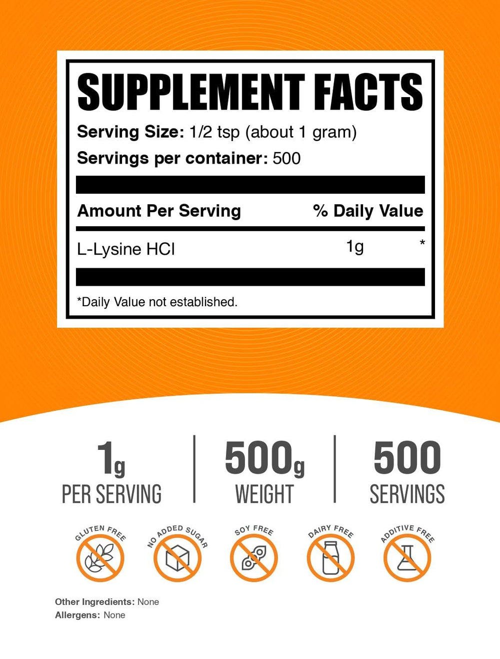 BulkSupplements detalle de la textura del polvo de lisina, fácil disolución