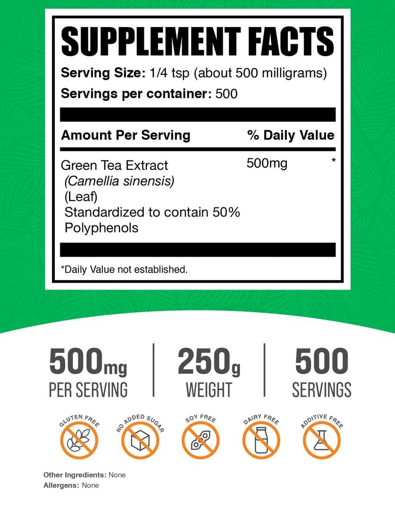 BulkSupplements textura del polvo de té verde en primer plano para mezcla fácil