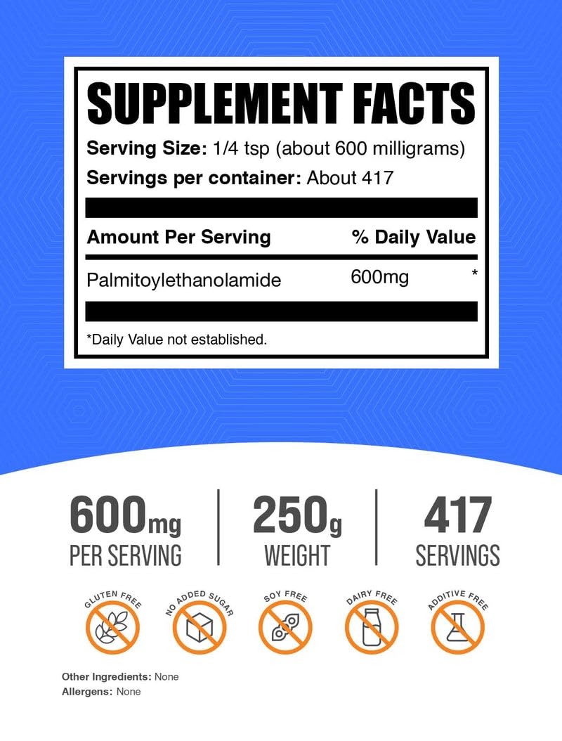 BulkSupplements textura del polvo PEA, fácil mezcla y dosificación