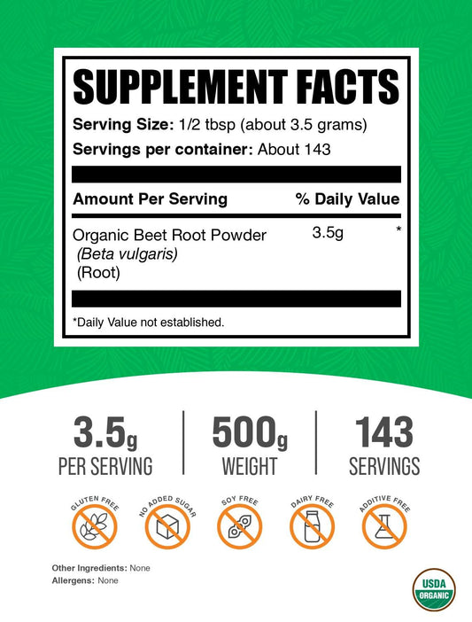BulkSupplements primer plano de la textura del polvo de remolacha, ideal para mezclar fácilmente