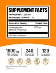 BulkSupplements detalle de cápsulas TMG para visualizar textura y tamaño