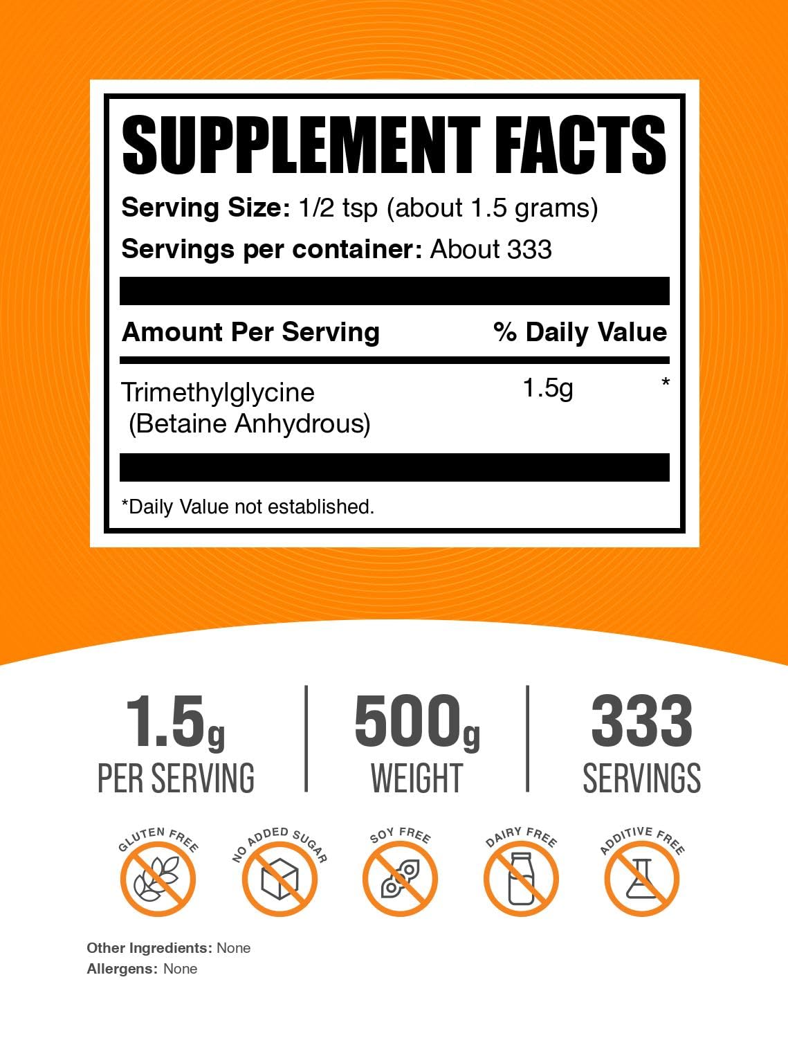BulkSupplements textura del polvo TMG en primer plano para disolución rápida