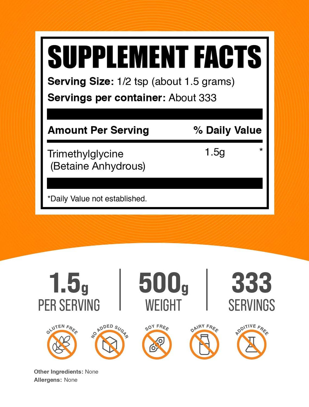 BulkSupplements textura del polvo TMG en primer plano para disolución rápida