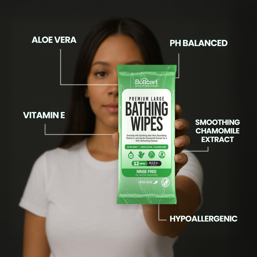 BULLCART toallitas en mesita, ilustrando uso en cuidados diarios