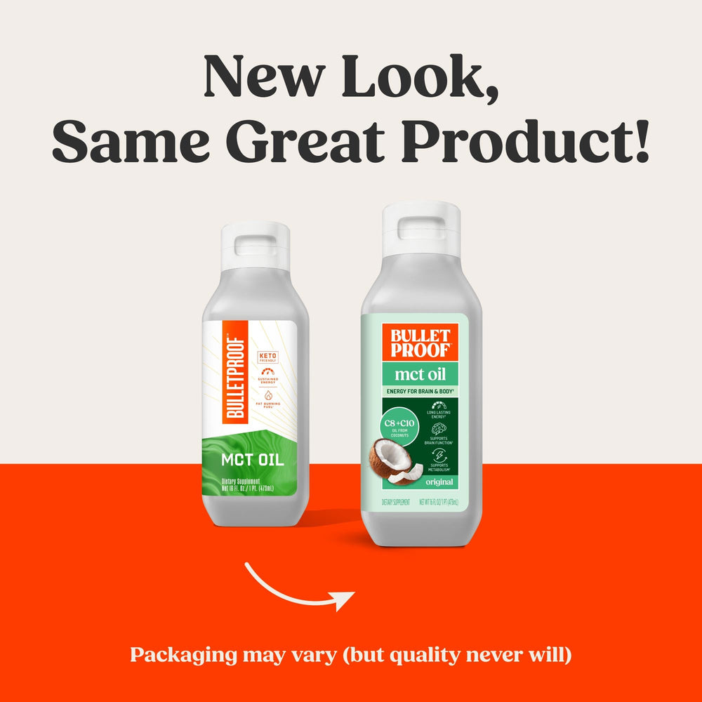 Bulletproof MCT Oil para café, mezcla suave y rápida.