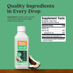 Bulletproof botella junto a objetos para comparar tamaño práctico