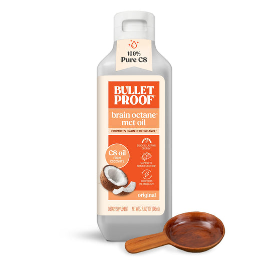 Bulletproof botella frontal mostrando el envase y beneficio energía rápida