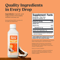 Gota de aceite Bulletproof aproximando textura limpia y mezcla fácil