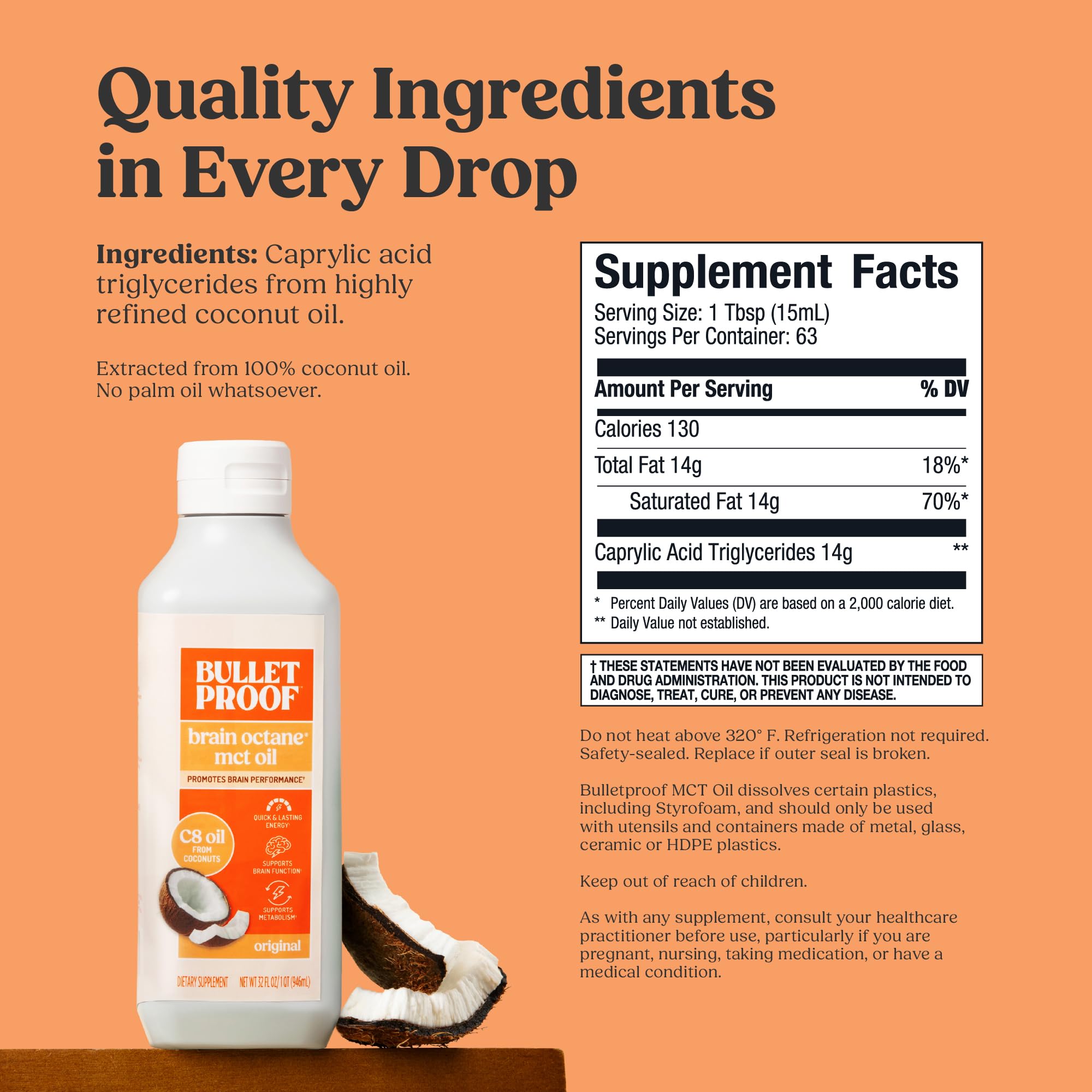 Bulletproof aceite en cuchara mostrando textura ligera y neutra