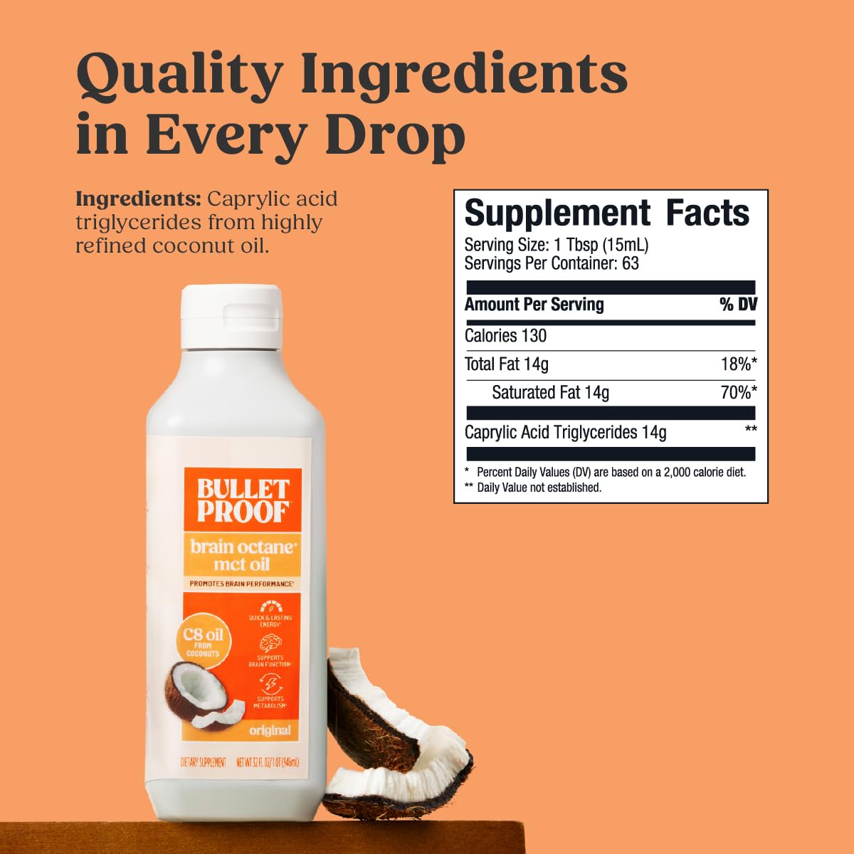 Bulletproof Brain Octane pour into coffee shows convenient daily energy boost.