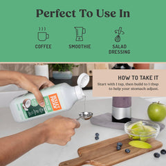 Bulletproof aceite mezclado en batido verde para saciedad rápida