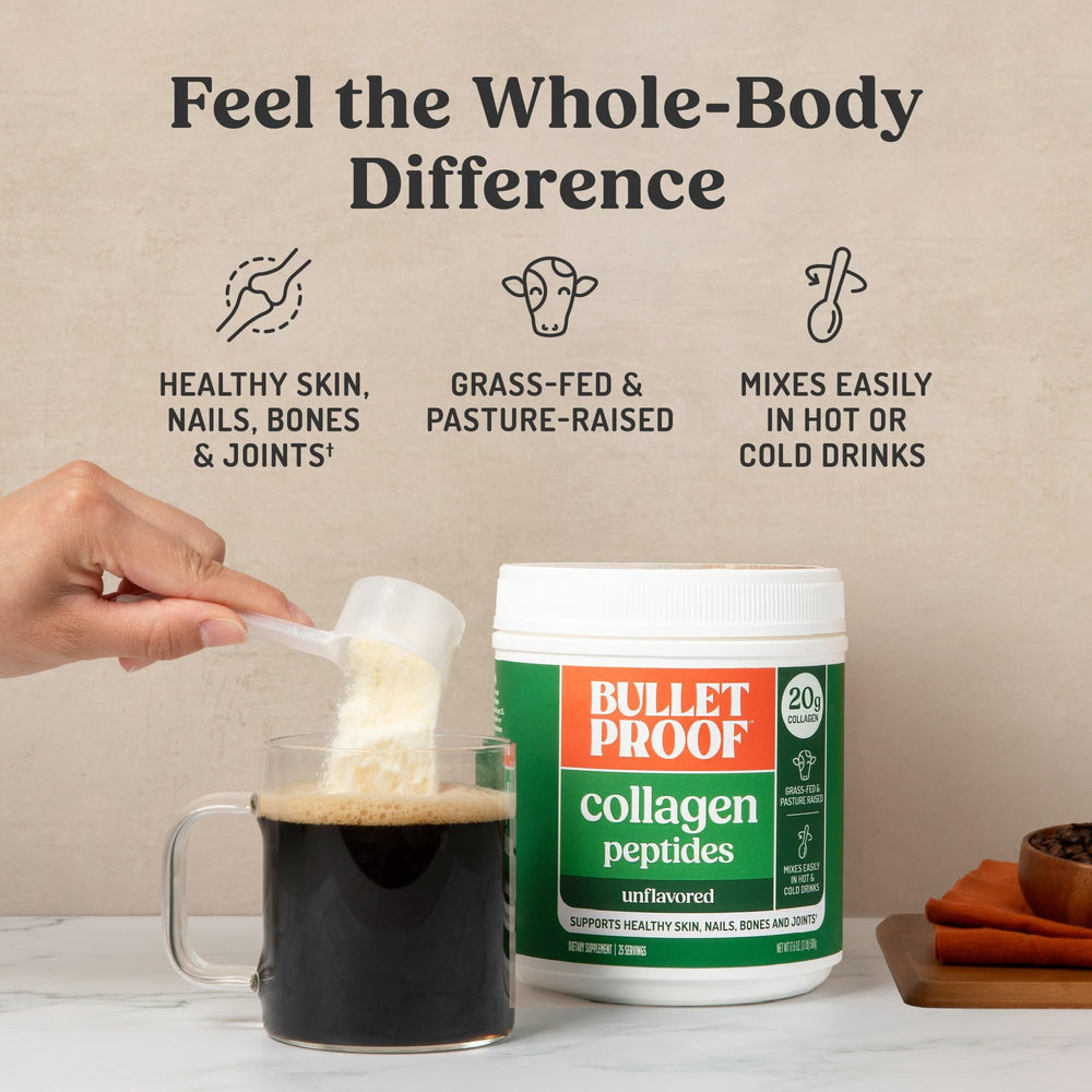 Bulletproof en café preparado, se mezcla sin alterar sabor y aporta proteína