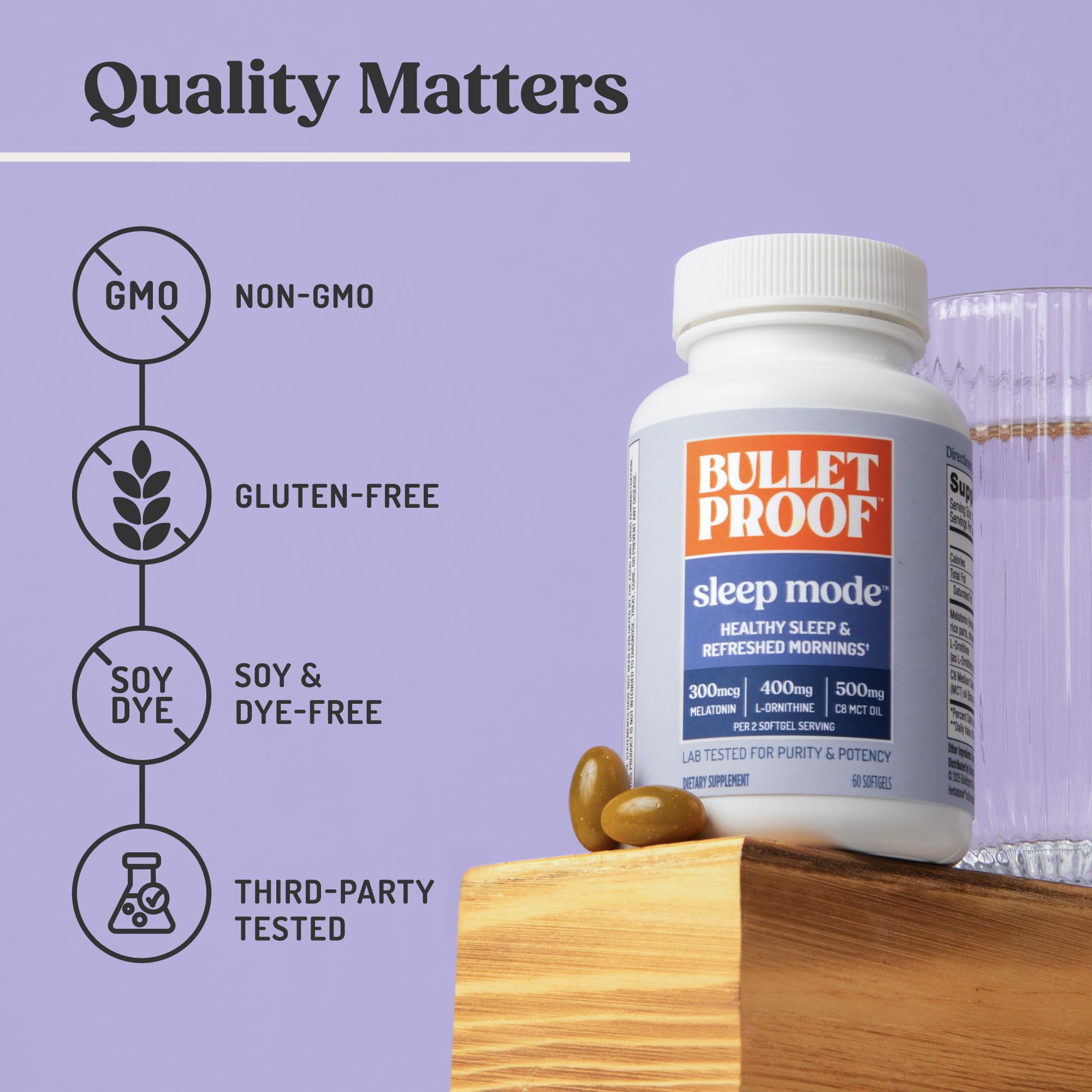 Bulletproof etiqueta nutricional con información clara y beneficios