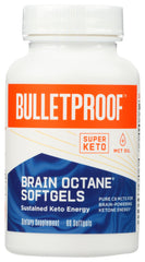 Bulletproof frasco frente mostrando 60 cápsulas y diseño de marca, facilita transporte