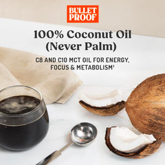 Bulletproof aceite en cuchara mostrando textura ligera y fluidez