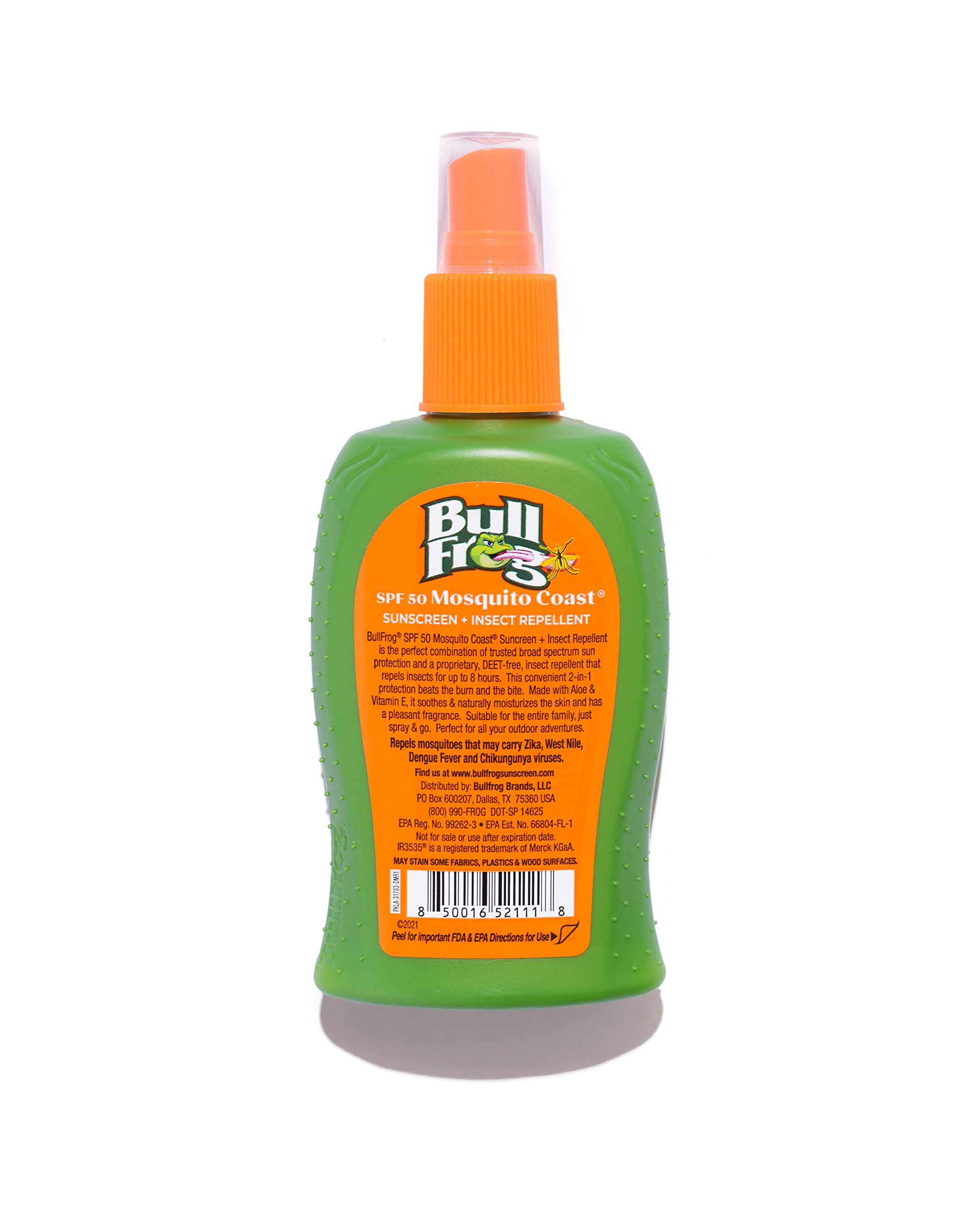 Bullfrog primer plano del spray que muestra textura y pulverización uniforme