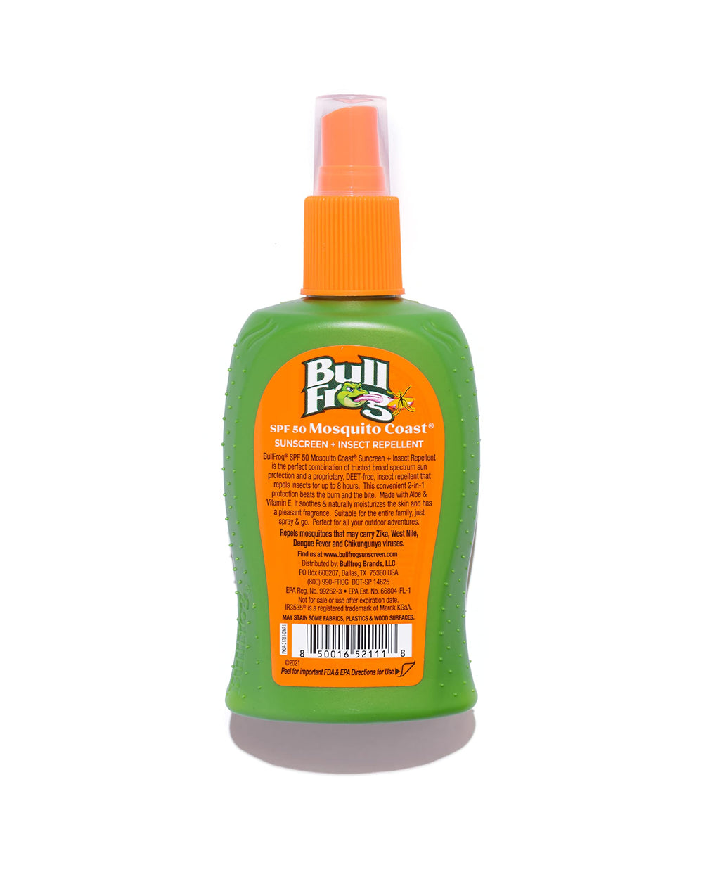 Bullfrog primer plano del spray que muestra textura y pulverización uniforme