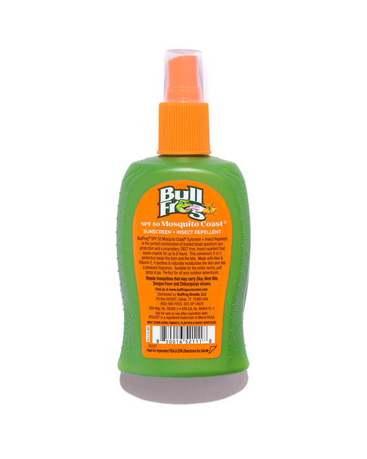 Bullfrog primer plano del spray que muestra textura y pulverización uniforme