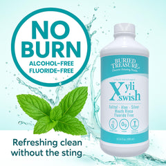 Buried Treasure Xyli Swish etiqueta con ingredientes destacando ingredientes naturales