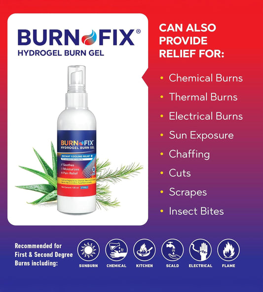 Burn-Fix textura de hidrogel en primer plano con efecto refrescante