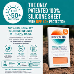 Burn Scar Pro aplicado en cicatriz abdominal, protege contra oscurecimiento