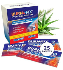 BurnFIX frontal del sobre, vista clara del paquete y facilidad de uso