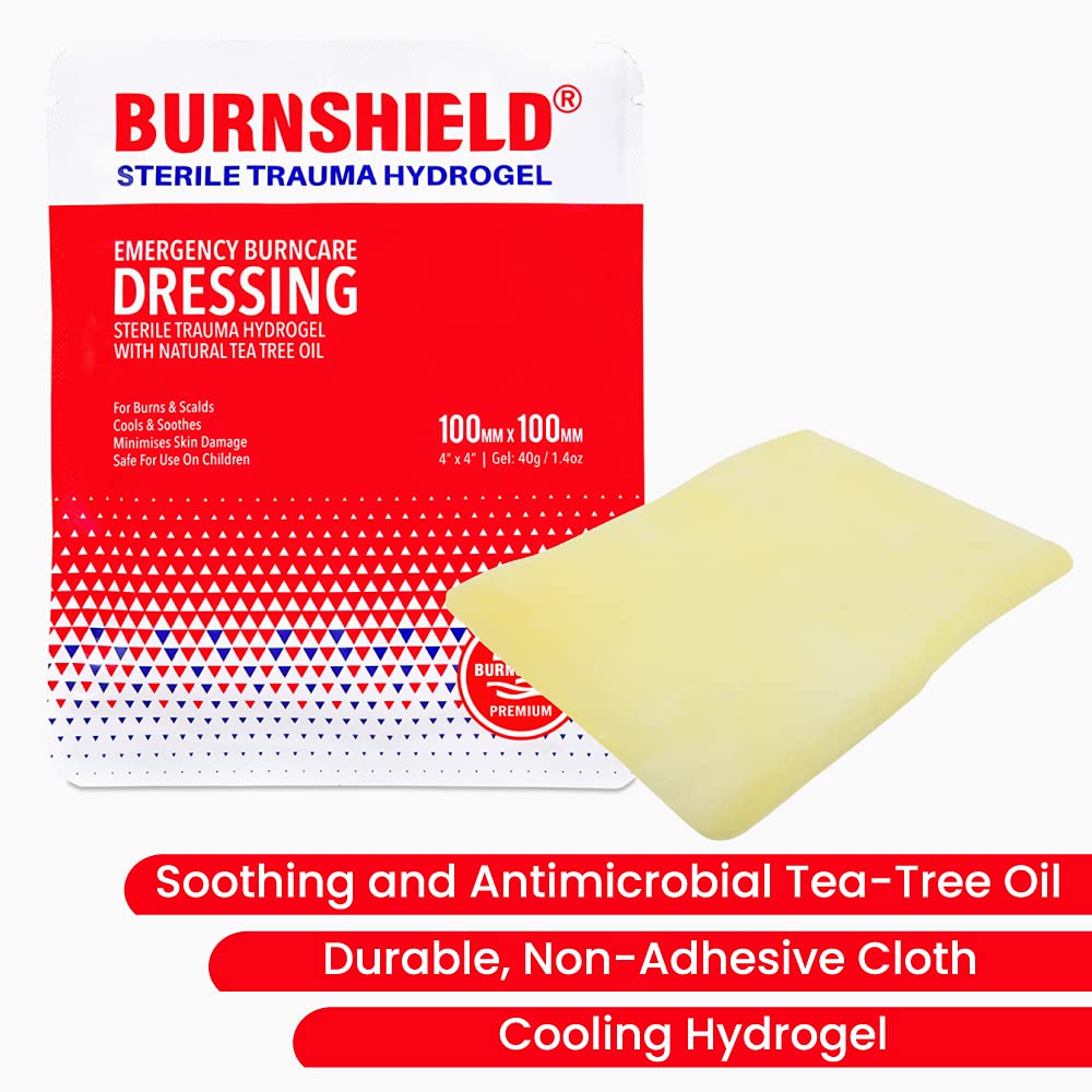 Burnshield junto a una mano para comparar tamaño y facilidad de uso