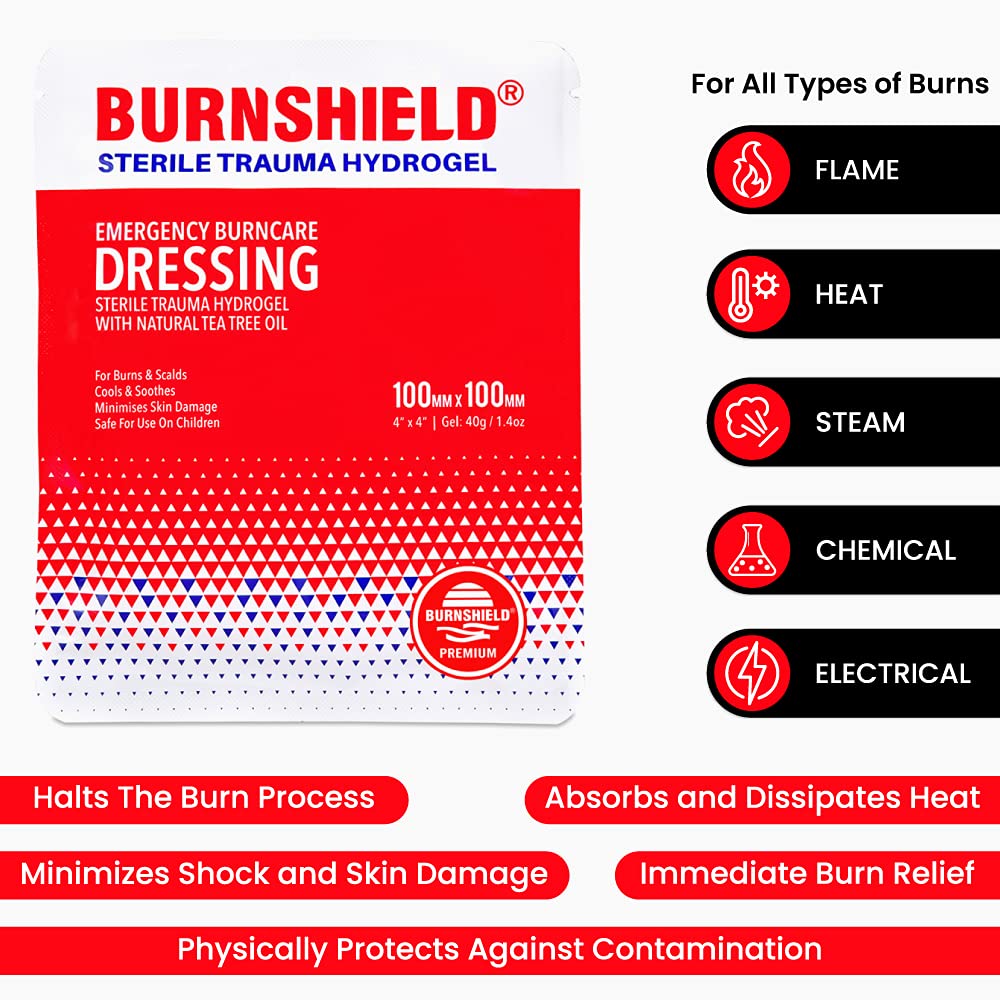 Burnshield primer plano del hidrogel mostrando textura calmante y segura
