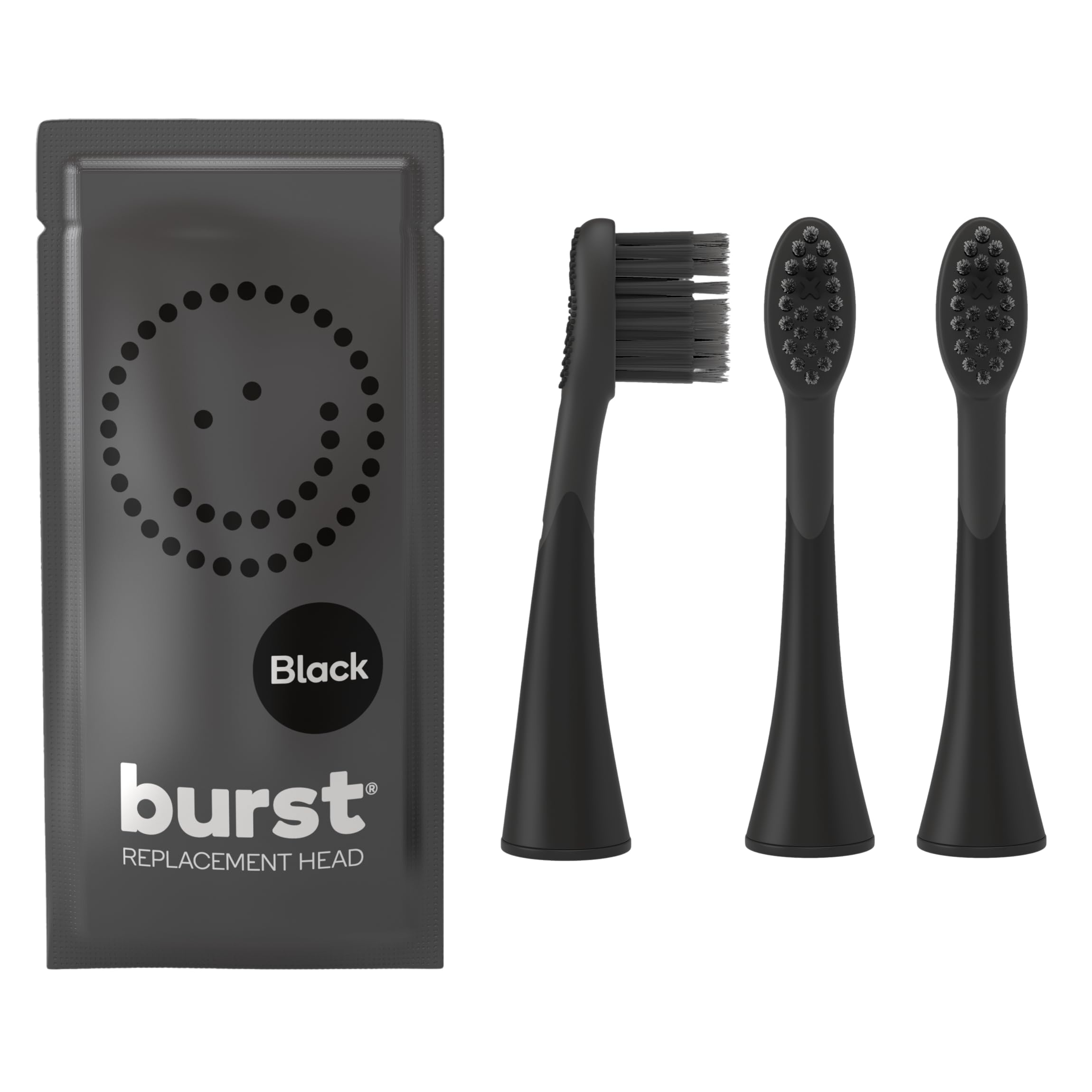 BURST vista frontal del pack de cabezales mostrando diseño y color negro
