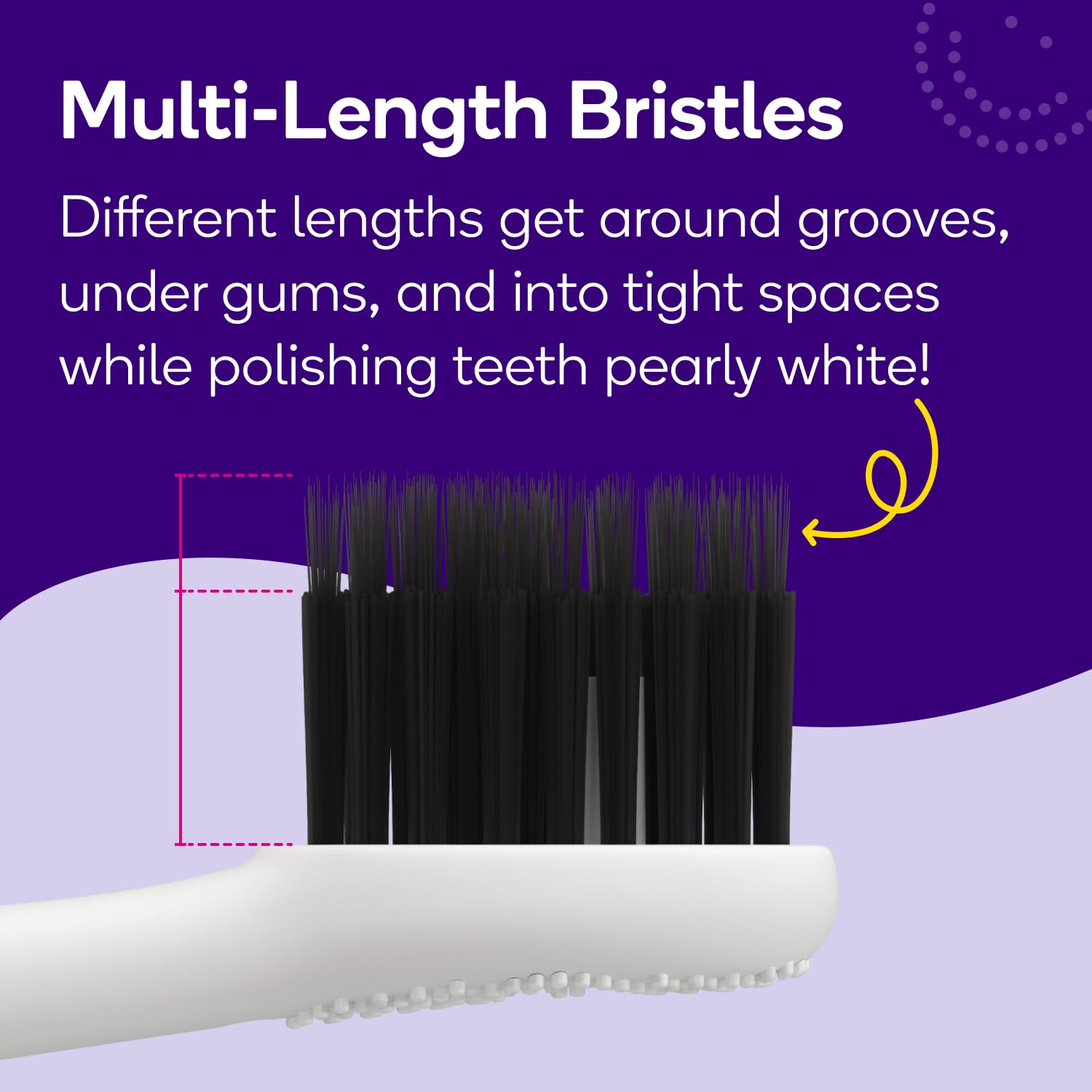 Burst textura de puntas afinadas, pulido y alcance interdental