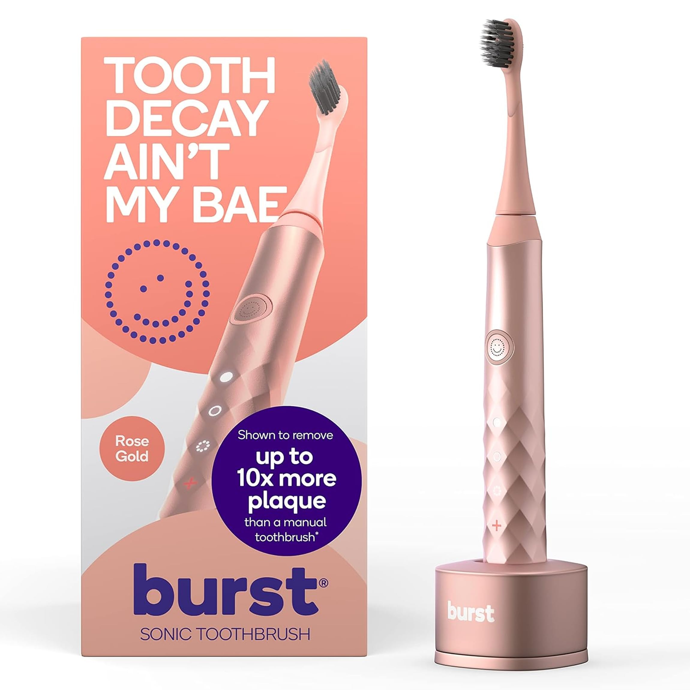 Burst cepillo frontal rose gold mostrando diseño elegante y ergonomía