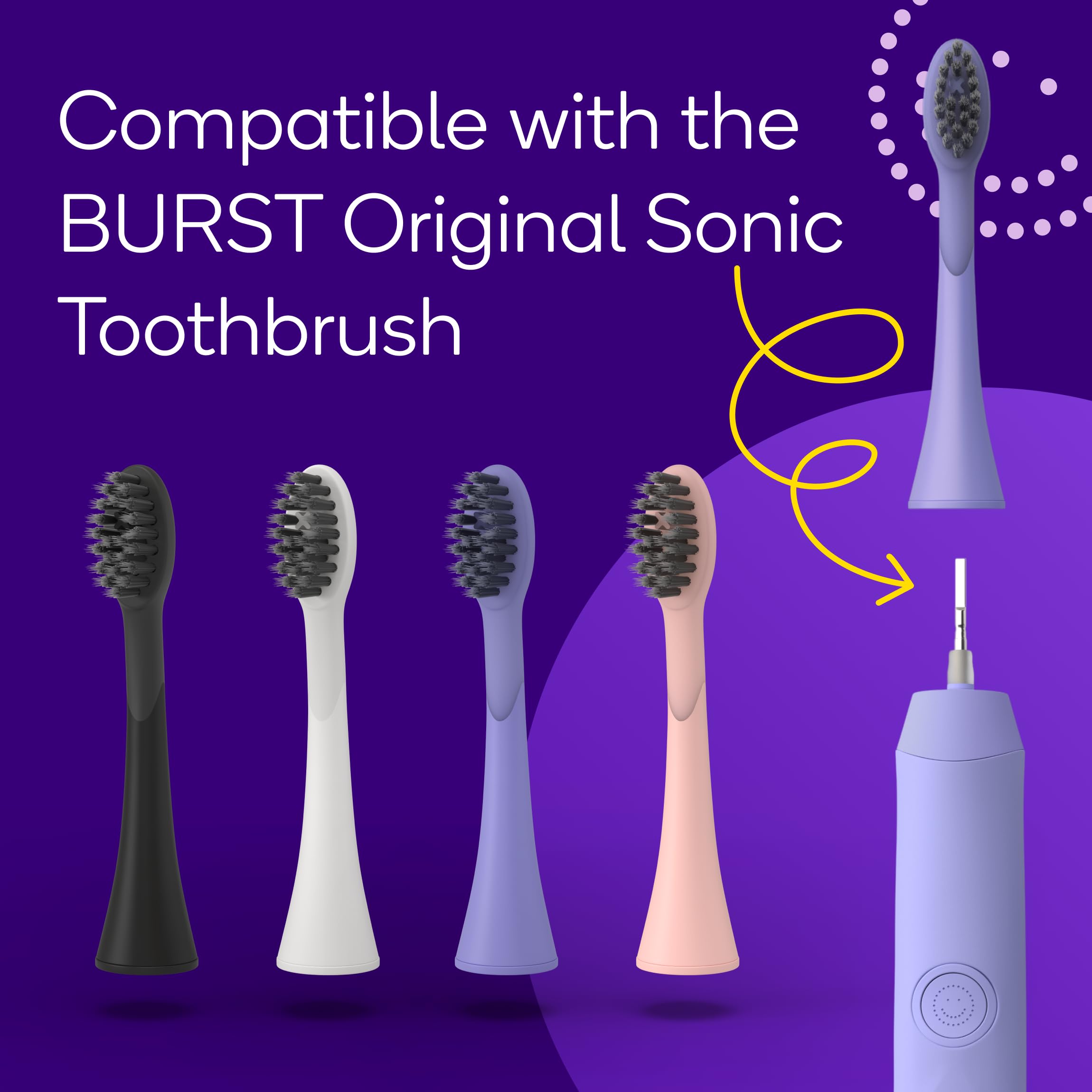BURST textura de cerdas suaves que protegen esmalte y encías