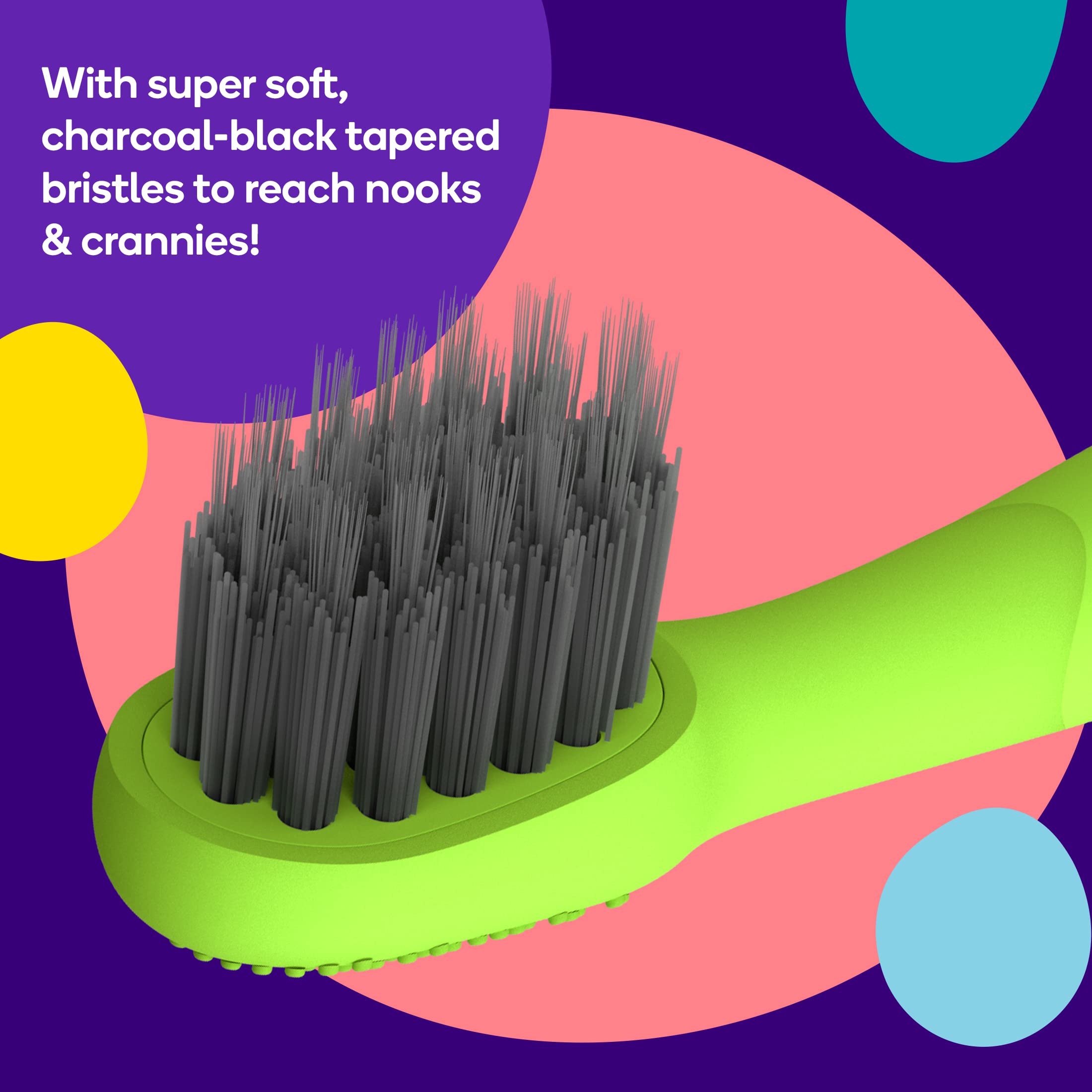 Burst comparación de tamaño junto a un cepillo infantil para escala visual