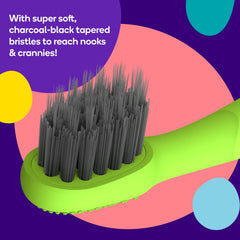 Burst comparación de tamaño junto a un cepillo infantil para escala visual