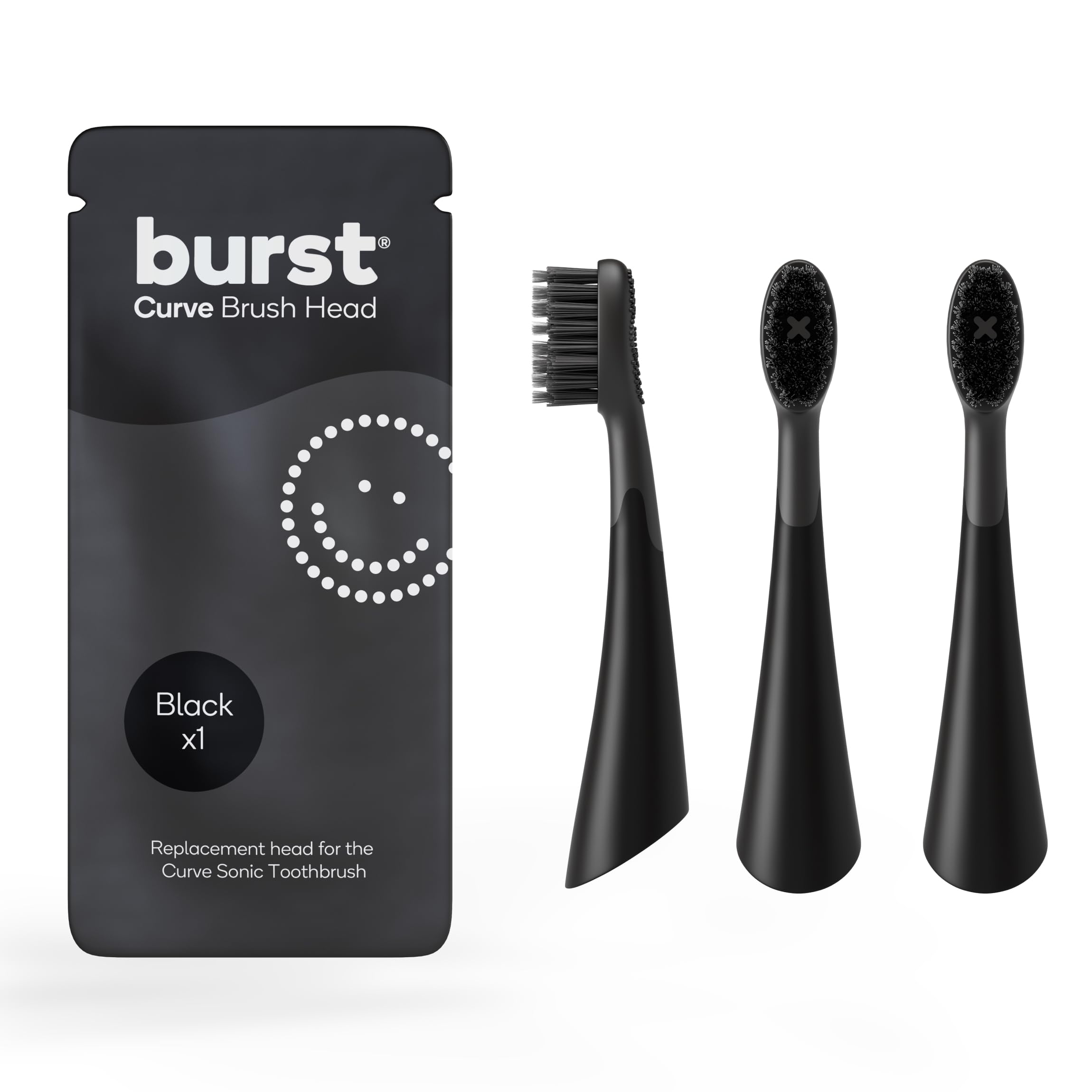BURST cabezal frontal negro mostrando forma y limpieza eficaz