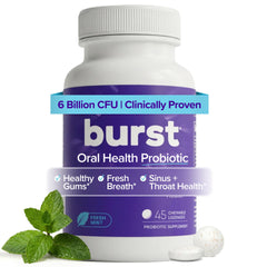 Burst envase frontal mostrando el diseño y cantidad de tabletas, conveniencia diaria