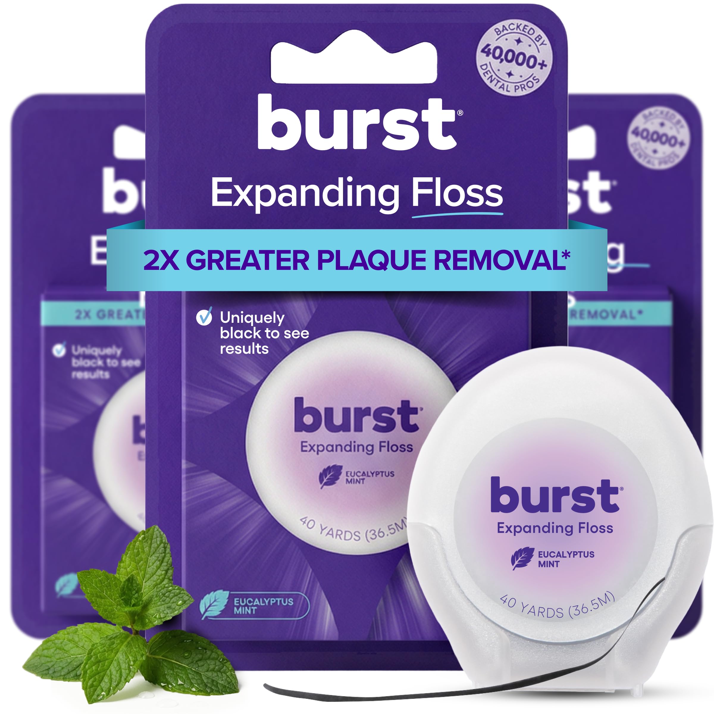 Burst estuche recargable frontal mostrando diseño y beneficio sostenible