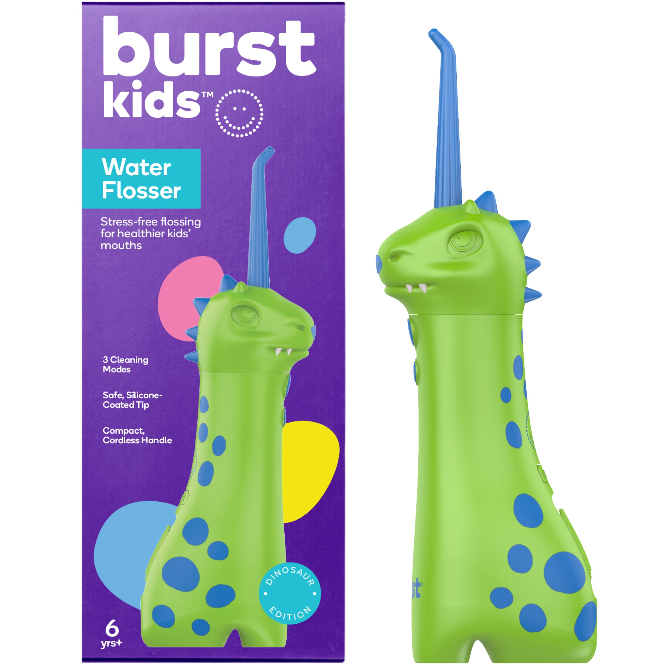 BURST vista frontal del irrigador dinosaurio, diseño atractivo para niños