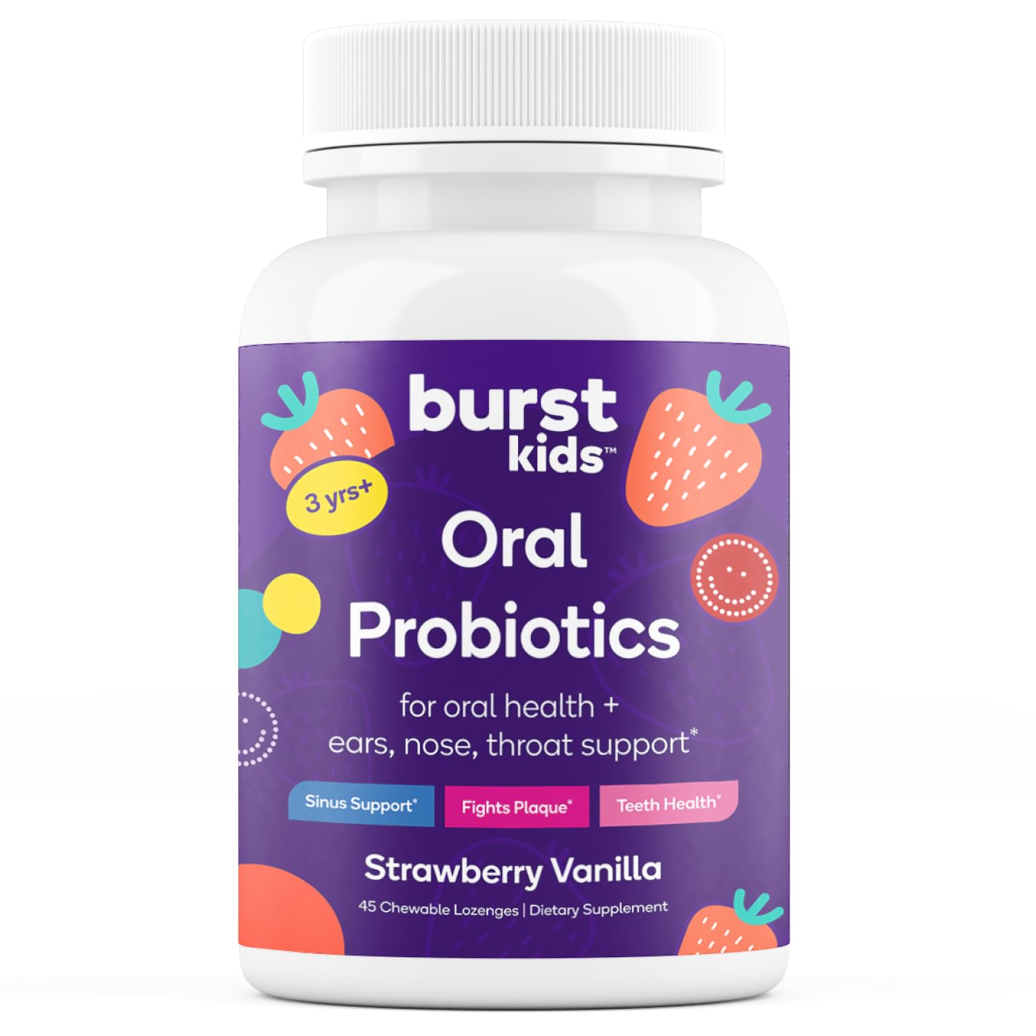 Burst envase frontal del producto que muestra diseño y sabor fresa vainilla, fácil identificación