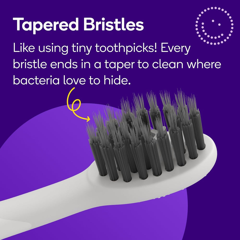 Burst textura de cerdas iluminada para ver corte interdental efectivo