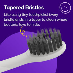 Burst textura de cerdas iluminada para ver corte interdental efectivo