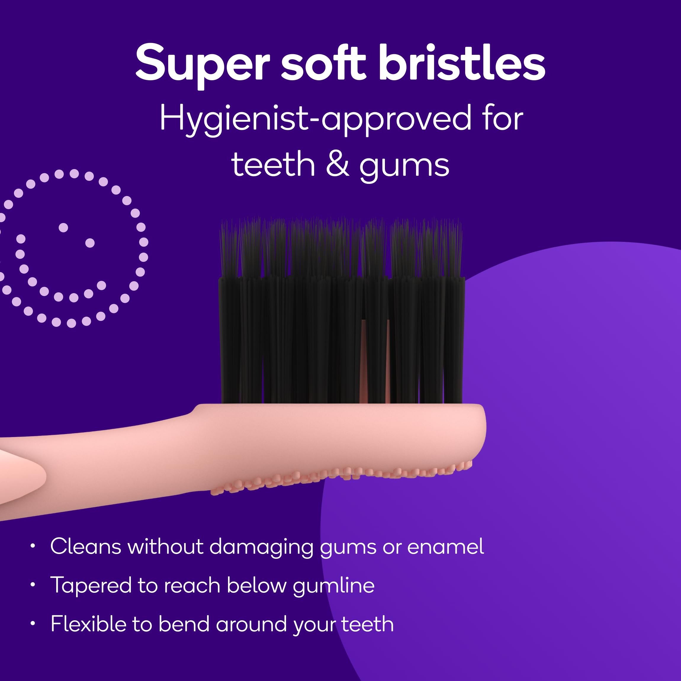 BURST primer plano de cerdas PBT suaves para limpieza eficaz