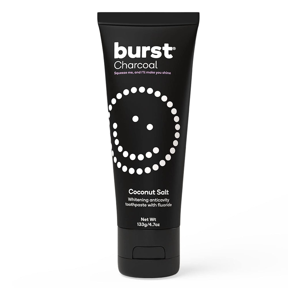 Burst tubo frontal mostrando el envase y beneficio blanqueante