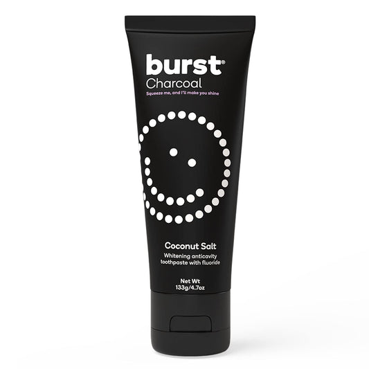 Burst tubo frontal mostrando el envase y beneficio blanqueante