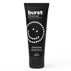 Burst tubo frontal mostrando el envase y beneficio blanqueante