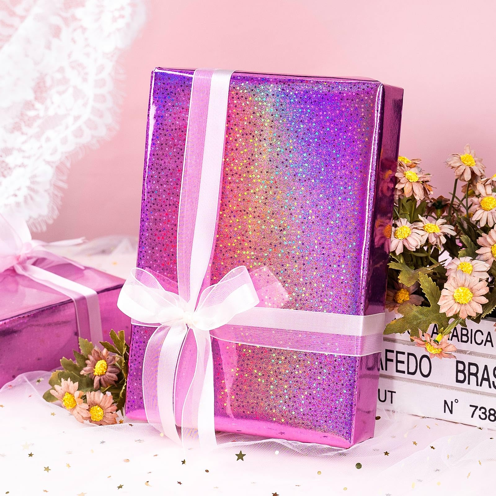 Burymento primer plano de textura holográfica, refleja colores vibrantes