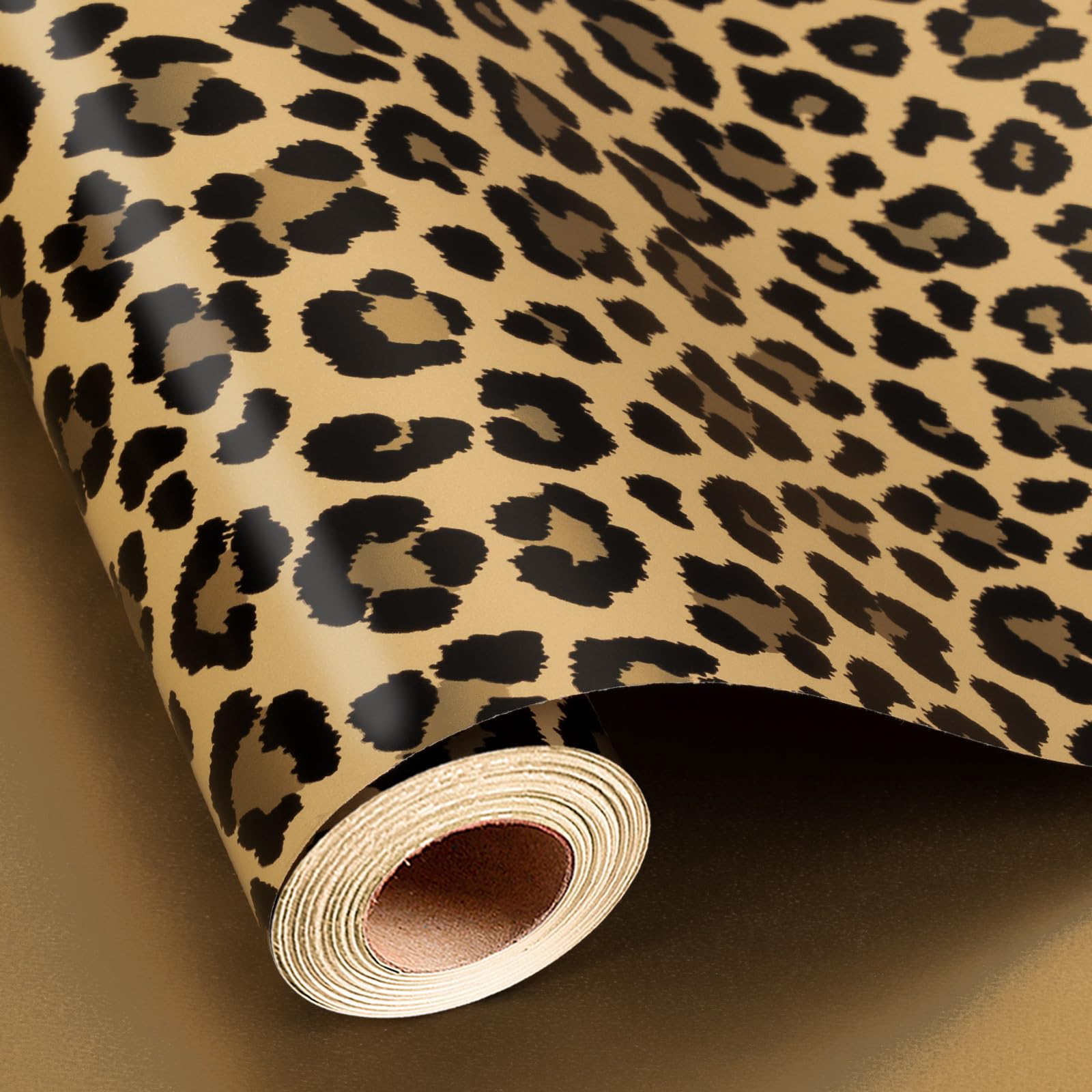 Burymento frontal del rollo con estampado leopardo elegante y atractivo