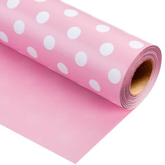 Burymento rollo frontal mostrando lunares blancos y rosa, elegante presentación