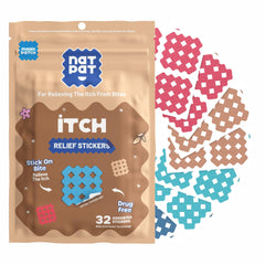 BUZZPATCH empaque frontal que muestra 32 parches y beneficio comodidad